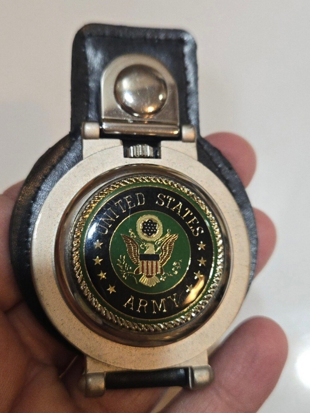Straight Arrow Quartz Full Hunter Pocket Watch United States Army